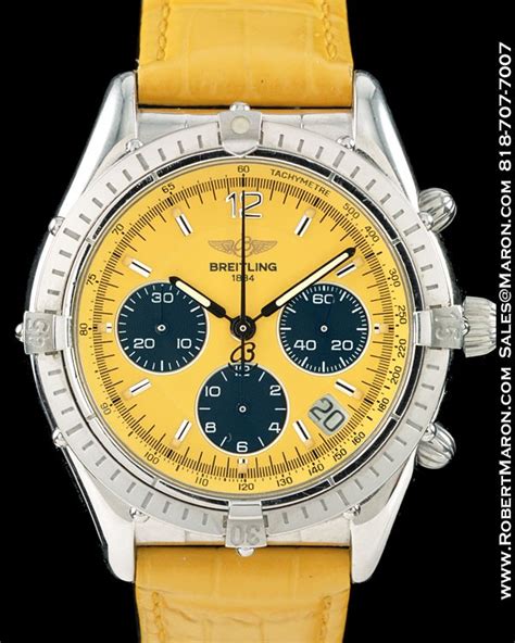 yellow breitling chronograph|Breitling chronograph vintage.